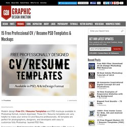 Free CV / Resume PSD Templates