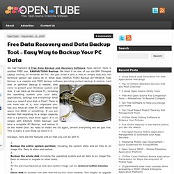 Free Data Recovery and Data Backup Tool - Easy Way to Backup Your PC Data