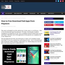 How to Free Download Paid Apps from Playstore