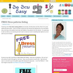 FREE Dress patterns listing So Sew Easy