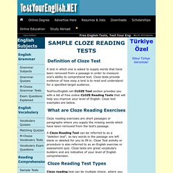 Free English Cloze Tests