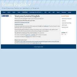 Free English Level Test - How good is your English? Which English exam is right for you?