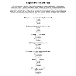 Free English Placement Test