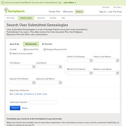 Recherches via FamilySearch