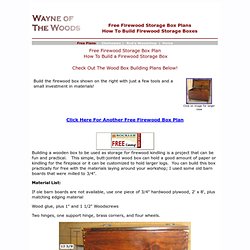Free Fire Wood Box Plans - How To Build A Wood Box