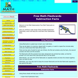 Free Math Flashcards - Subtraction