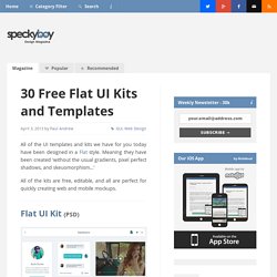 20 Free GUI Templates for 'Flat' Web Design