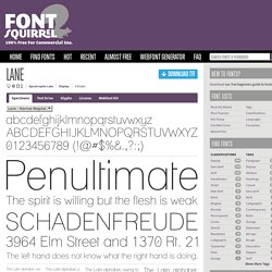 Free Font Lane by Apostrophic Labs
