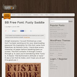 BB Free Font: Fusty Saddle