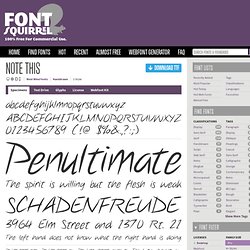 Free Font Note this by West Wind Fonts