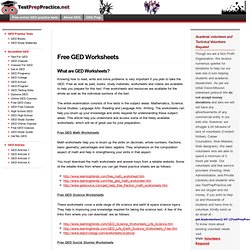 Free GED Worksheets