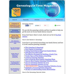 Free Genealogy Articles