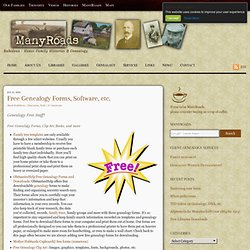 Free Genealogy Forms, Software, etc.