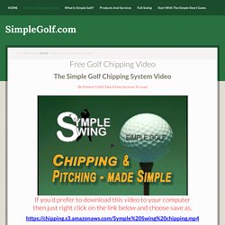 Free Golf Chipping Video