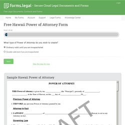 Create Power of Attorney Form for Hawaii