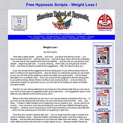 Free Hypnosis Scripts - Weight Loss