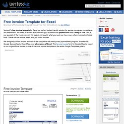 Free Invoice Template for Excel - by Vertex42