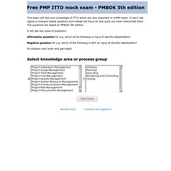 Free PMP ITTO mock exam - PMBOK 4th edition