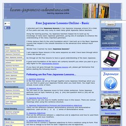 Free Japanese Lessons - Basic