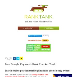 Free Keyword Rank Checker Tool - RankTank