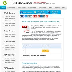 Free Kindle To PDF Converter, Convert Kindle To PDF, Kindle To PDF