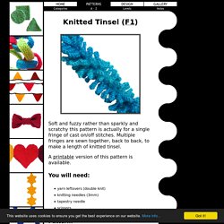 Free Knitting Pattern - Tinsel