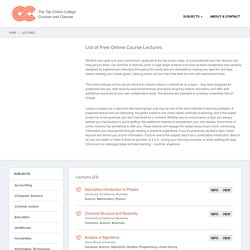 OnLineCourses.com: Free Lectures Online