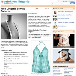 Free Lingerie Sewing Patterns
