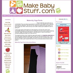 Free Maternity Yoga Pants Pattern