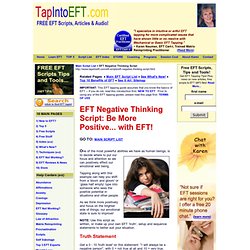 Free EFT Negative Thinking Script - Tap Away Negative Thinking!