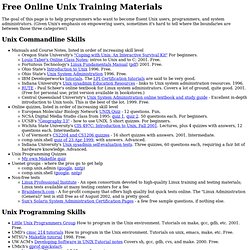Free Online Unix Training Materials
