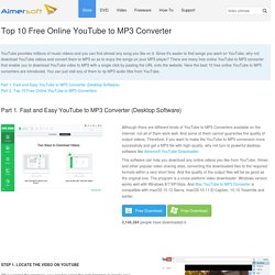 Top 10 Free Online YouTube to MP3 Converter