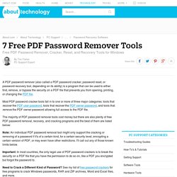 8 Free PDF Password Remover Tools