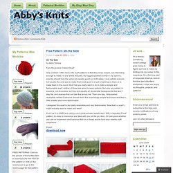 Free Pattern- On the Side « Abby's Knits