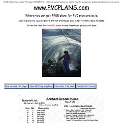 FREE Plans for an arched PVC pipe GREENHOUSE.