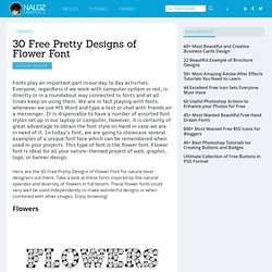 30 Free Pretty Designs of Flower Font