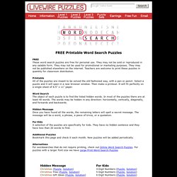 FREE Printable Word Search Puzzles
