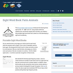 Free Printable Sight Word Book: Farm Animals