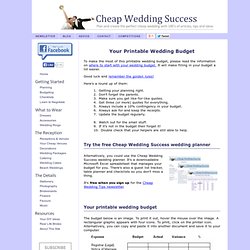 Free Printable Wedding Budget