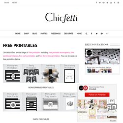 Free Printables from Chicfetti