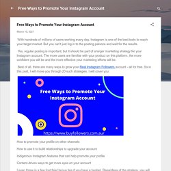 Free Ways to Promote Your Instagram Account