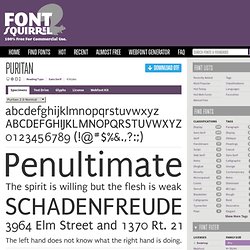 Free Font Puritan by Reading Type