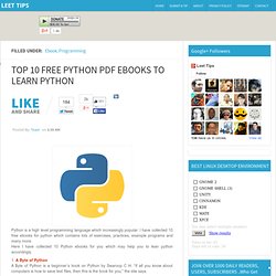 TOP 10 FREE PYTHON PDF EBOOKS TO LEARN PYTHON