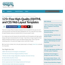 125+ Free High-Quality (X)HTML and CSS Web Layout Templates