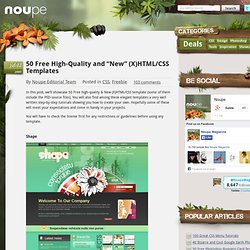 50 Free High-Quality and "New" (X)HTML/CSS Templates