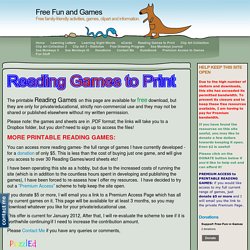 Free Reading Games - Free Fun and Games