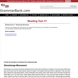 Free Reading Test 10 - ESL Reading Tests