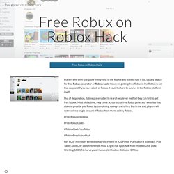 free robux on roblox hack