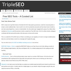 Free SEO Tools - A Curated List - Triple SEO