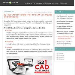 52 free CAD software that you can use (Online or Download)